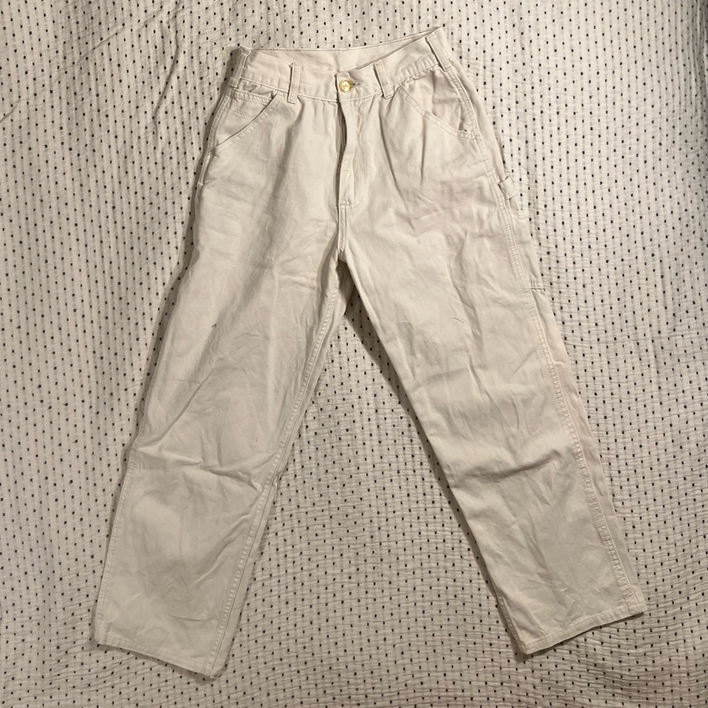 Brandy Melville Light Cream Cropped Pants Altered